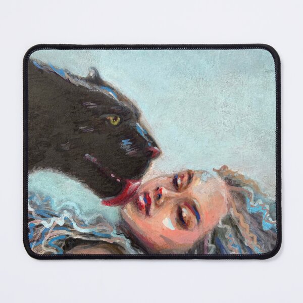 Item preview, "Silent Closeness" – Woman with Black Panther | Expressive modern illustration designed and sold by MontekkiArt.