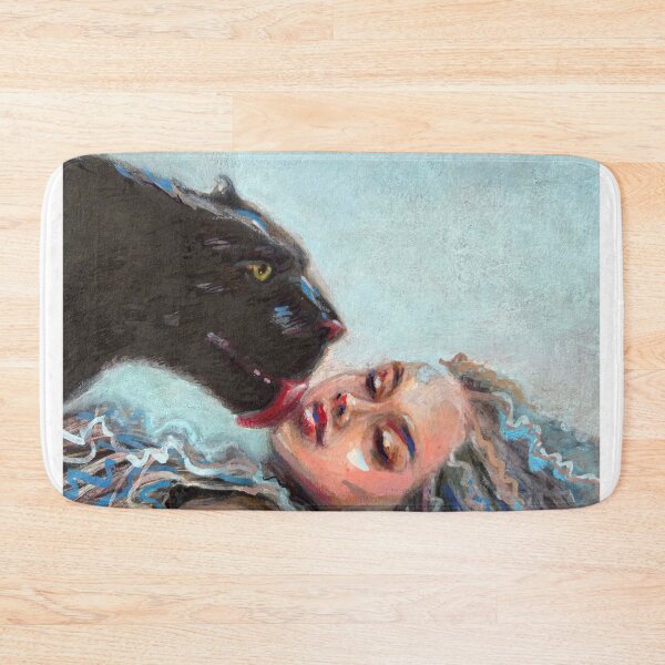 Item preview, "Silent Closeness" – Woman with Black Panther | Expressive modern illustration designed and sold by MontekkiArt.