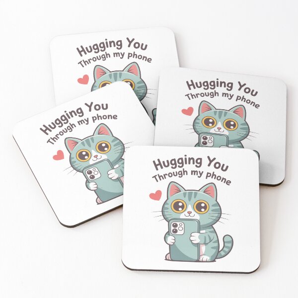 Item preview, Cute Cat Hugging You Through Phone designed and sold by MonkiFlipp.