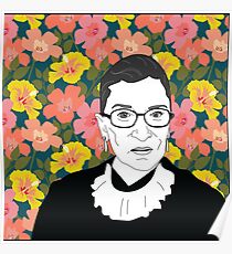 Ruth bader Ginsburg Floral Poster