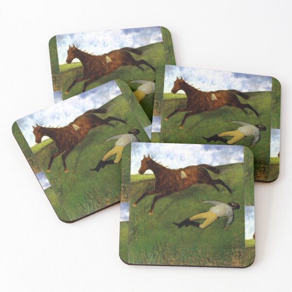 Item preview, Injured Jockey by Edgar Degas: Dramatic Equestrian Impressionist Wall Art designed and sold by artofuniverse.