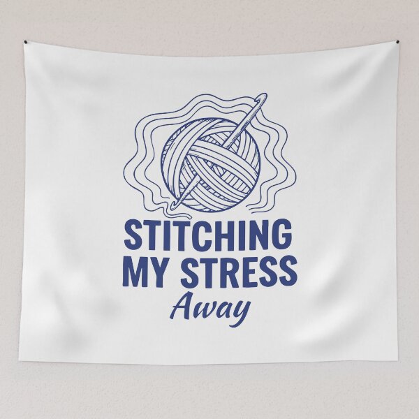 Item preview, Funny Crochet Stitching My Stress Away Yarn Lovers designed and sold by LuminOrb.