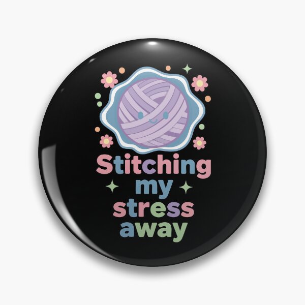 Item preview, Stitching My Stress Away Funny Crochet Lover designed and sold by LuminOrb.