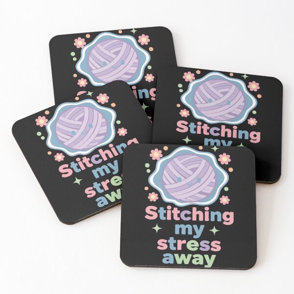 Item preview, Stitching My Stress Away Funny Crochet Lover designed and sold by LuminOrb.
