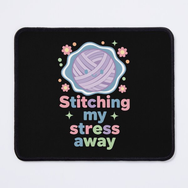 Item preview, Stitching My Stress Away Funny Crochet Lover designed and sold by LuminOrb.