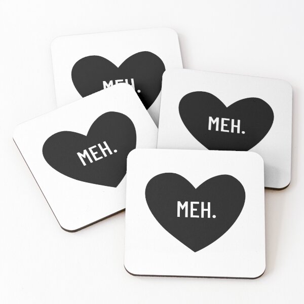 Item preview, Meh Black Heart - Sarcastic Anti Valentine's Design designed and sold by Vector Woofs.