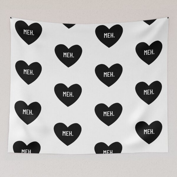 Item preview, Meh Black Heart - Sarcastic Anti Valentine's Design designed and sold by Vector Woofs.