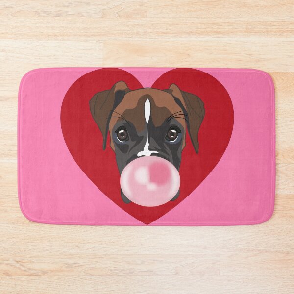 Item preview, Boxer Dog with Bubblegum Heart - Playful Pet Portrait designed and sold by Vector Woofs.
