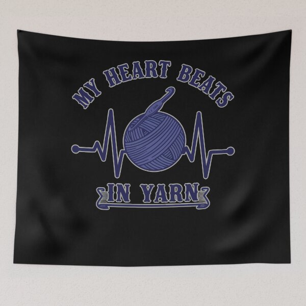 Item preview, My Heart Beats In Yarn Funny Crochet Lover designed and sold by LuminOrb.