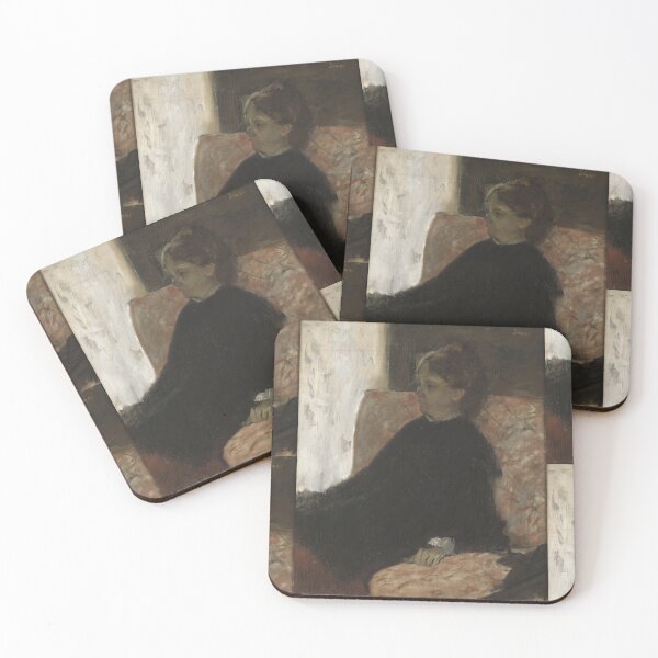 Item preview, Lady in Black by Edgar Degas: Intimate Impressionist Portrait Poster designed and sold by artofuniverse.