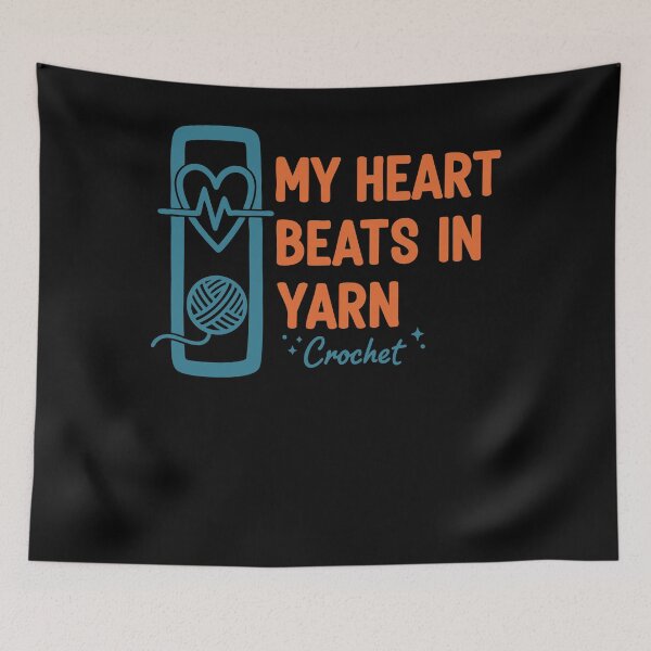Item preview, Funny Crochet My Heart Beats In Yarn Crochet Lover designed and sold by LuminOrb.