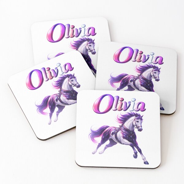 Item preview, Olivia Horse Chinese Zodiac — Year of the Horse Eastern Horoscope Name Design | Freedom Spirit Art designed and sold by AlexLineArt.