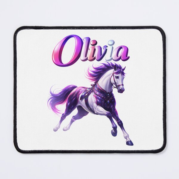Item preview, Olivia Horse Chinese Zodiac — Year of the Horse Eastern Horoscope Name Design | Freedom Spirit Art designed and sold by AlexLineArt.