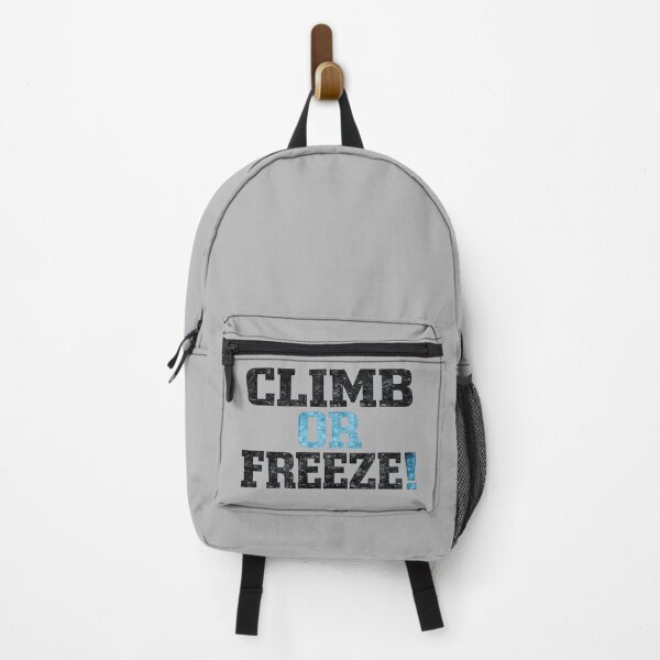 Item preview, Climb Or Freeze! Icy Mountain Climbing Quote — Distressed Typography Design designed and sold by POD DYNASTY | Original Print On Demand T-Shirt Graphics.