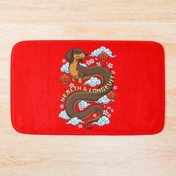 Item preview, Dachshund Dog Chinese New Year Health and Longevity designed and sold by Tong4130.