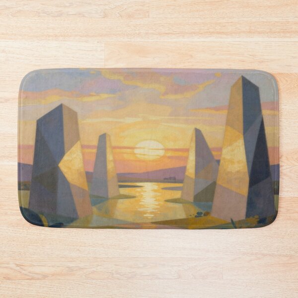 Item preview, Surreal Golden Hour – A dreamlike landscape with light poetry and floating forms in a warm glow designed and sold by FotoworldEdel.