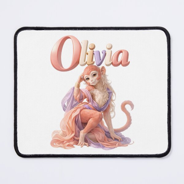 Item preview, Olivia Monkey Chinese Zodiac — Year of the Monkey Eastern Horoscope Name Design | Clever Spirit Art designed and sold by AlexLineArt.