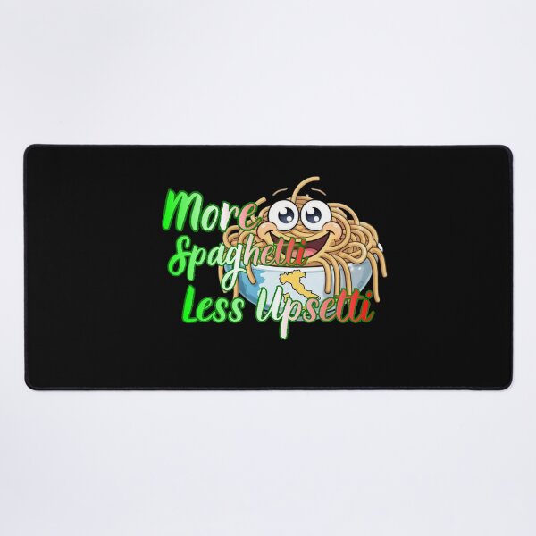Item preview, More Spaghetti Less Upsetti. Fun graphic of cheerful spaghetti in bowl. designed and sold by Creative-Sanc.