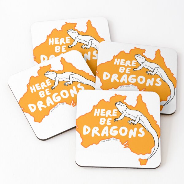 Item preview, Here Be Dragons - colour designed and sold by WildAussieBytes.