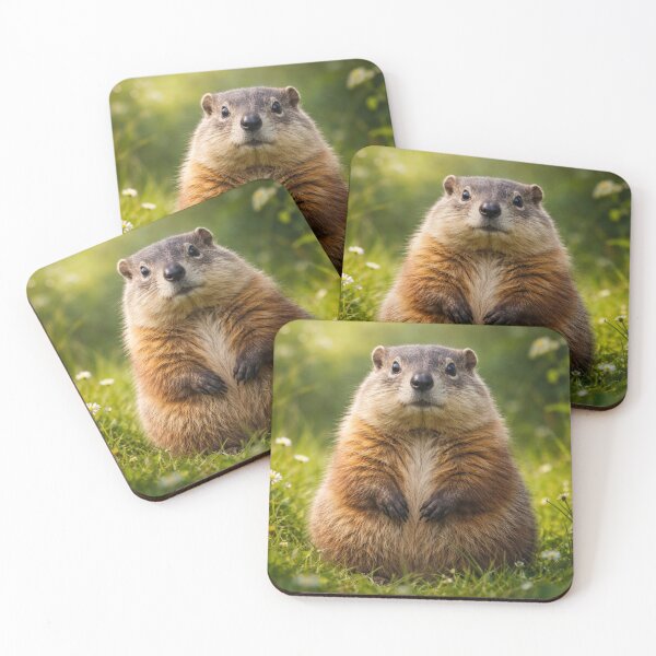 Item preview, Cute Groundhog in Meadow – Adorable Marmot Animal Art designed and sold by Darlin8888.