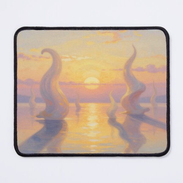 Item preview, Surreal Golden Hour – A dreamlike landscape with light poetry and floating forms in a warm glow designed and sold by FotoworldEdel.