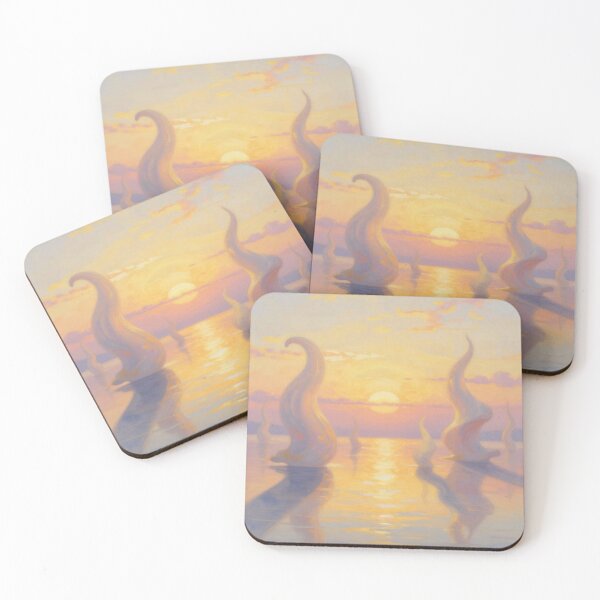 Item preview, Surreal Golden Hour – A dreamlike landscape with light poetry and floating forms in a warm glow designed and sold by FotoworldEdel.