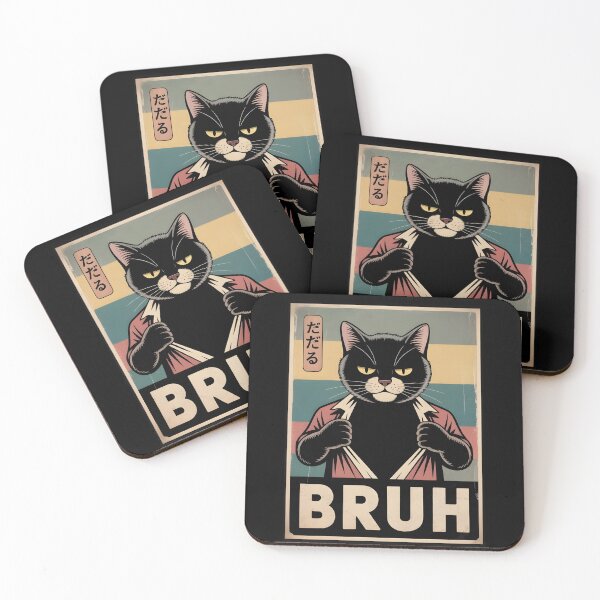 Item preview, Funny Cat Bruh Teen Boys Girls Men Women Meme Japanese Anime designed and sold by THREE LITTLE BEANS.