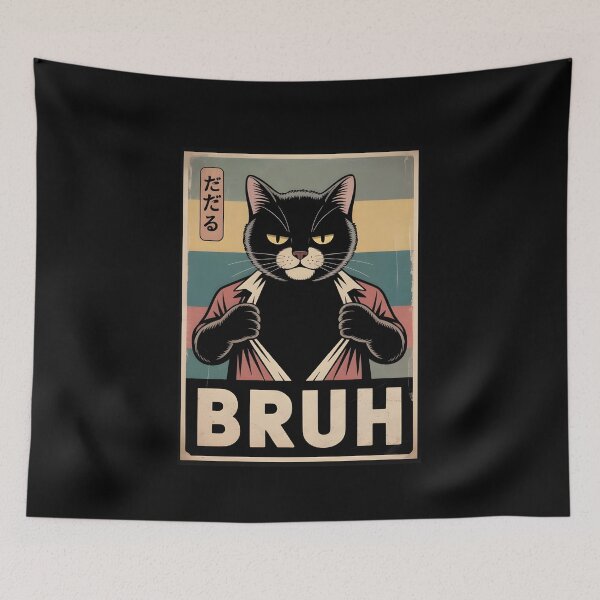 Item preview, Funny Cat Bruh Teen Boys Girls Men Women Meme Japanese Anime designed and sold by THREE LITTLE BEANS.