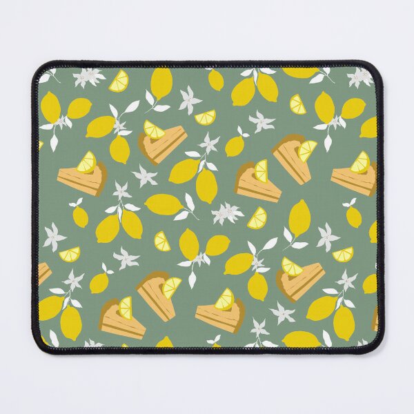 Item preview, Lemon Pie & Citrus Blossom Moss Green Hand-Drawn Pattern designed and sold by studiomamabara.