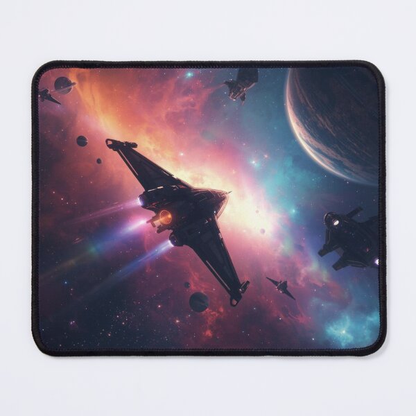 Item preview, Epic Space Fighter Fleet in Nebula.  Sci-Fi Gaming Room Decor designed and sold by VintedRoots.
