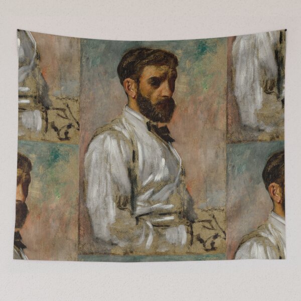 Item preview, Portrait Dartiste Leon Bonnat by Edgar Degas: Impressionist Portrait Study Print designed and sold by artofuniverse.