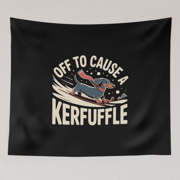 Item preview, Off to Cause A Kerfuffle Dachshund - This funny design is perfect for dachshund lovers and dog fans who adore playful humor, mischievous personalities, and charming canine character. designed and sold by ZyziowskyArt.
