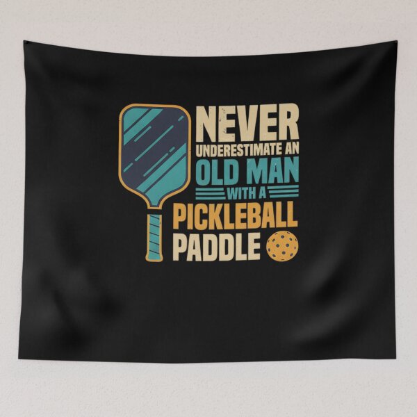 Item preview, Mens Never Underestimate an Old Man with A Pickleball Paddle designed and sold by THREE LITTLE BEANS.