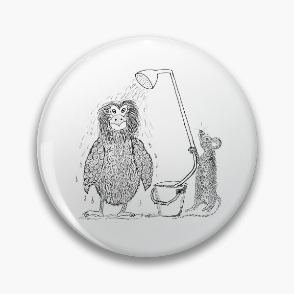 Item preview, Cute Bird and Rat taking a shower designed and sold by Nikki Attree.