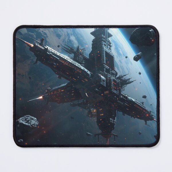 Item preview, Futuristic Orbital Space Station. Sci-Fi Gaming Setup Art designed and sold by VintedRoots.