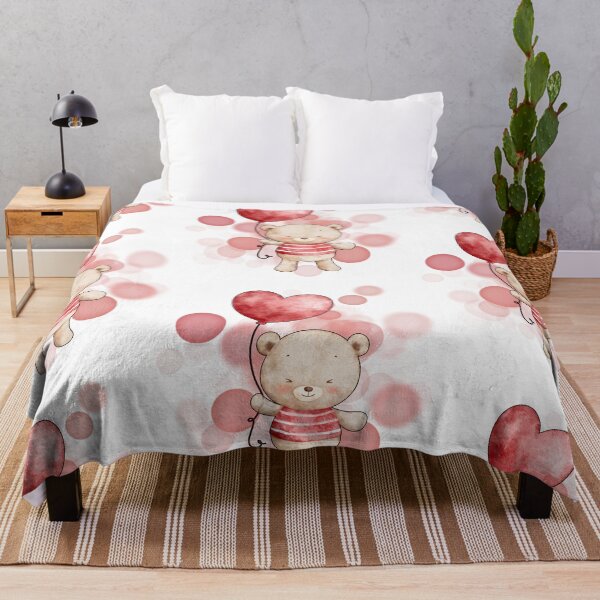 Item preview, Teddy Bear Holding a Heart-Shaped Balloon – Valentine Illustration designed and sold by iamKRUK.