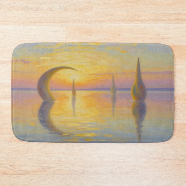 Item preview, Surreal Golden Hour – A dreamlike landscape with light poetry and floating forms in a warm glow designed and sold by FotoworldEdel.