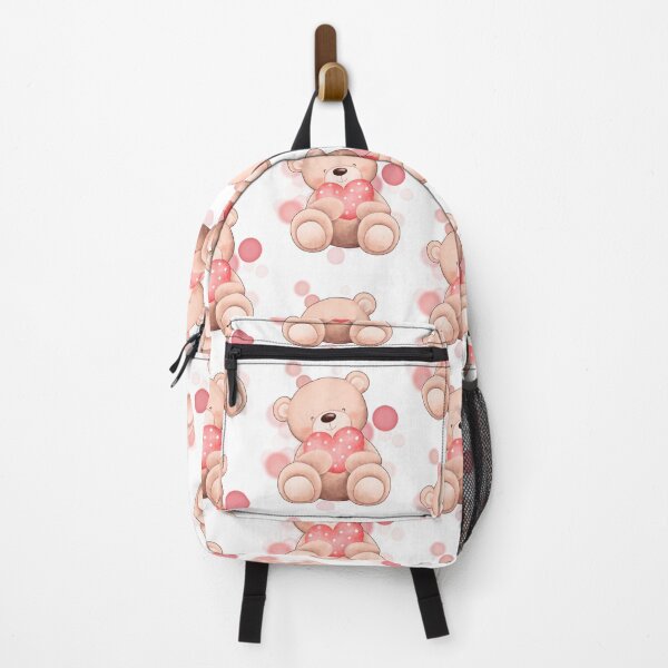 Item preview, Smiling Teddy Bear Holding a Heart – Valentine Illustration designed and sold by iamKRUK.