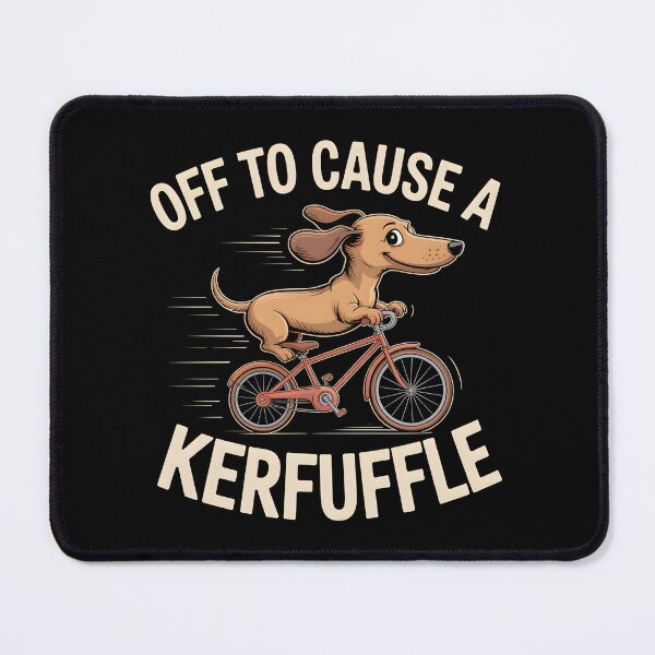 Item preview, Off to Cause A Kerfuffle Dachshund - This funny design is perfect for dachshund lovers and dog fans who adore playful humor, mischievous personalities, and charming canine character. designed and sold by ZyziowskyArt.