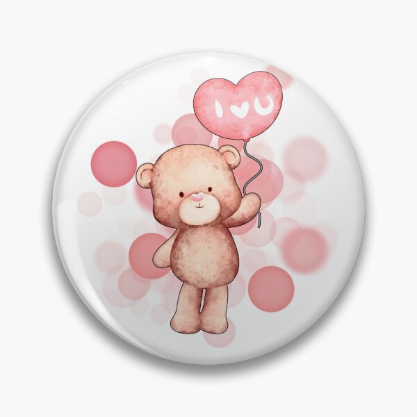 Item preview, Teddy Bear Holding a Heart-Shaped Balloon with “I Love You” Text designed and sold by iamKRUK.