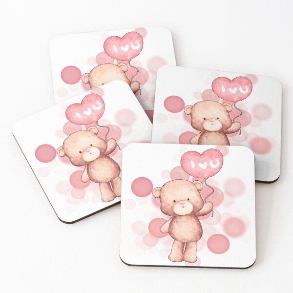 Item preview, Teddy Bear Holding a Heart-Shaped Balloon with “I Love You” Text designed and sold by iamKRUK.