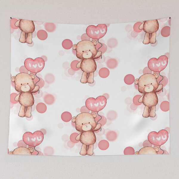 Item preview, Teddy Bear Holding a Heart-Shaped Balloon with “I Love You” Text designed and sold by iamKRUK.