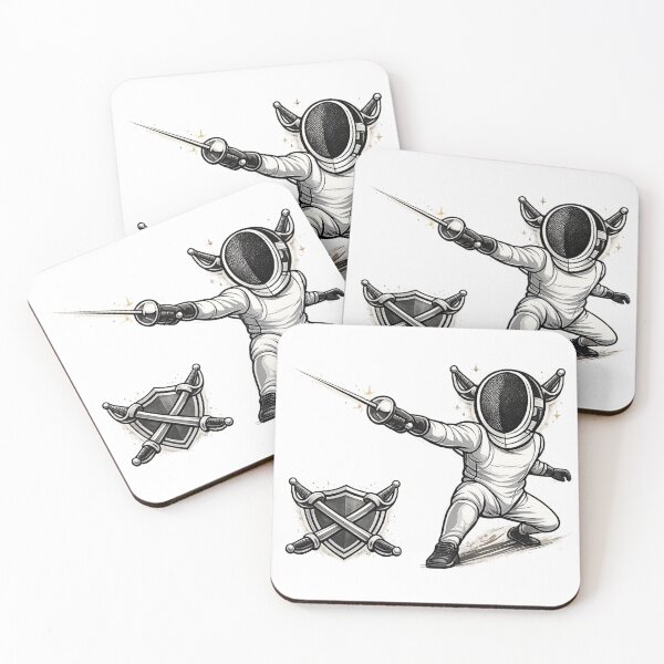 Item preview, Masked Fencer Lunge designed and sold by ChillCharmStudio.