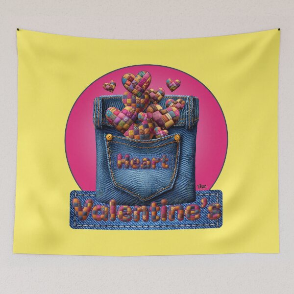 Item preview, 3D Patchwork Quilt Valentine's Heart - Handmade Fabric Art Design designed and sold by Italian Ink Studio.