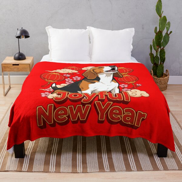 Item preview, Beagle Dog Chinese New Year Joyful New Year designed and sold by Tong4130.