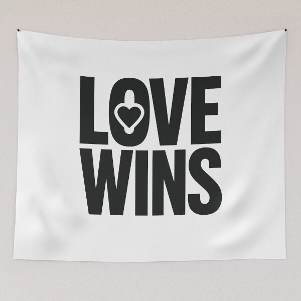 Item preview, LOVE WINS Elegant Serif Typography - Minimalist Valentine Statement designed and sold by MKreative Studio.