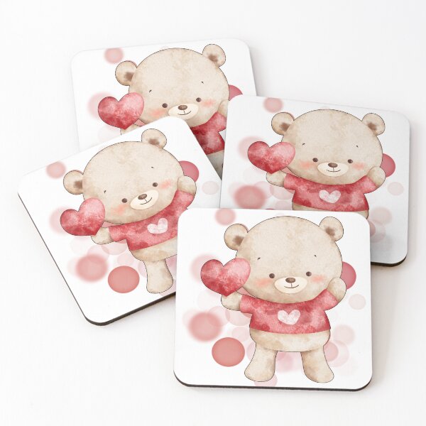Item preview, Teddy Bear Holding a Small Heart - Valentine Illustration designed and sold by iamKRUK.