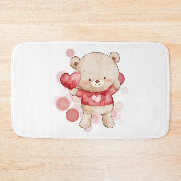 Item preview, Teddy Bear Holding a Small Heart - Valentine Illustration designed and sold by iamKRUK.