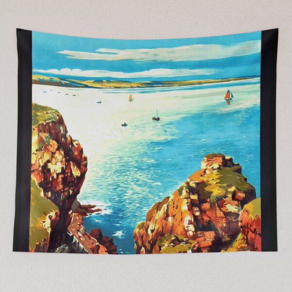 Item preview, Vintage Art Deco Travel Poster | Chemins de Fer de l'État | Brittany Coast France | Scenic Railways & Seaside Adventure designed and sold by artofuniverse.