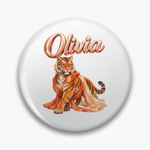 Item preview, Olivia Tiger Chinese Zodiac — Year of the Tiger Eastern Horoscope Name Design | Power & Confidence Art designed and sold by AlexLineArt.